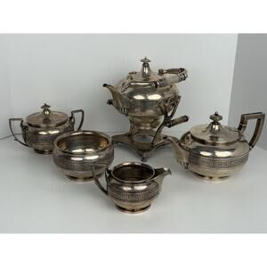 Tiffany & Co. 6 Piece "Greek Key" Sterling Tea Set
